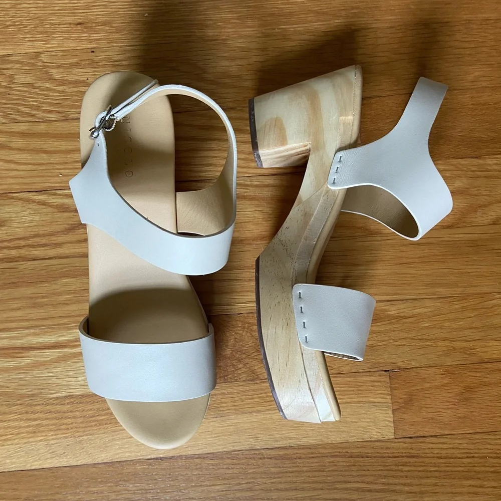 Nisolo Cream Leather Clogs, size 10 - Picture 3 of 4